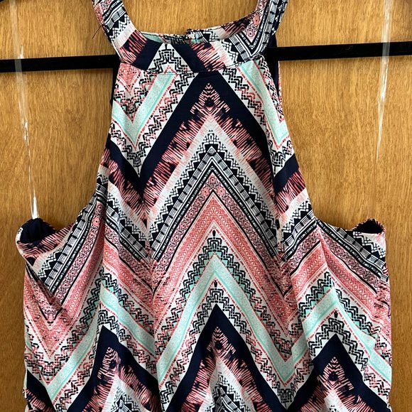 Maxi Dress XL Juniors High-Neck Long Sleeveless Halter Top Lined Button Summer - Picture 3 of 6